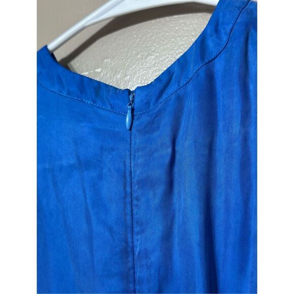 NWOT Dissh Campbell Cobalt Blue High Neck Waist Pleated Maxi Dress Women's 4US - Picture 12 of 12